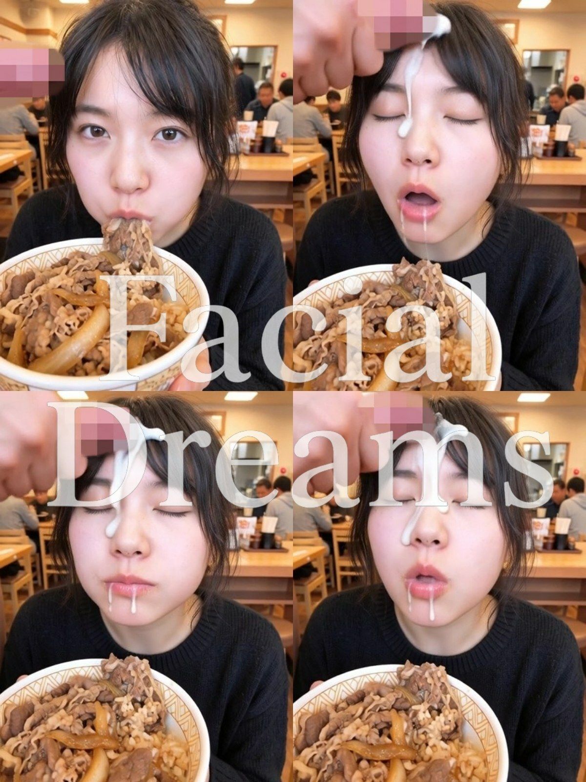 【顔射主義】Vol.8  食事編 33食分の顔射の瞬間を丁寧に描き出した写真集 Vol.8 サンプル9ページ目