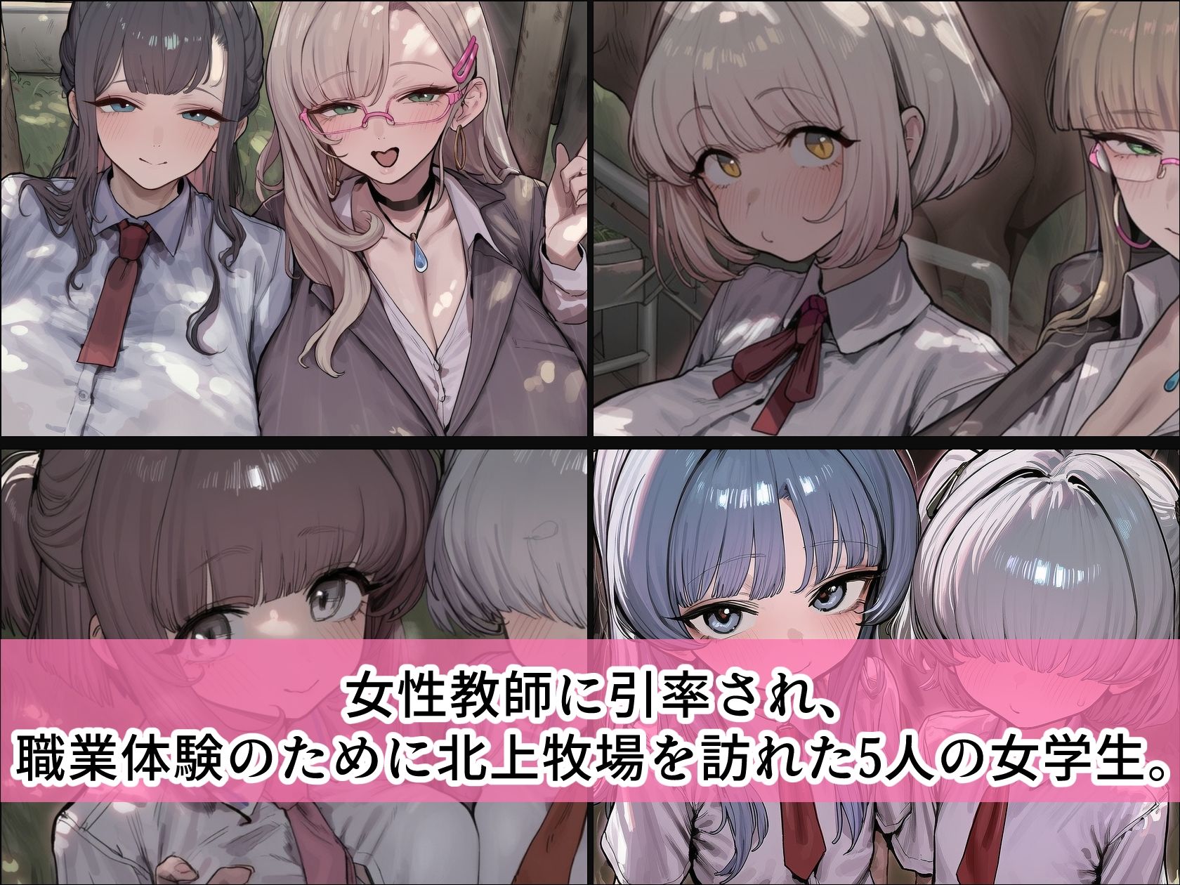 BreedingParty  爆乳雌乳牛の学園性活  〜見た目はJ〇、心は家畜〜  第四話  みうとゆいなの一日 サンプル2ページ目