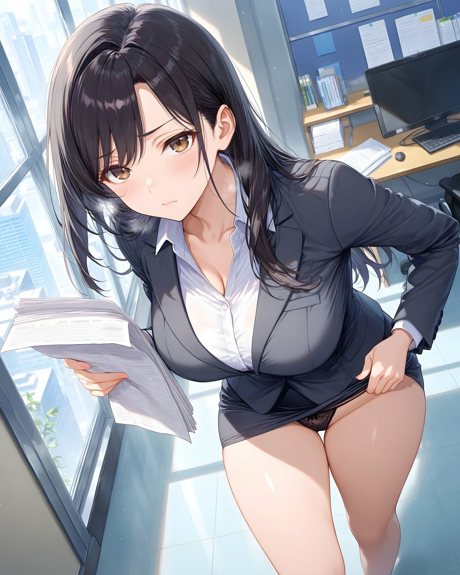 超ミニスカOL 番外編〜パンツ丸見え部下OL達のパンチラ観察したり、見抜きしたり、射精のお手伝いしてもらうイラスト集〜 サンプル4ページ目