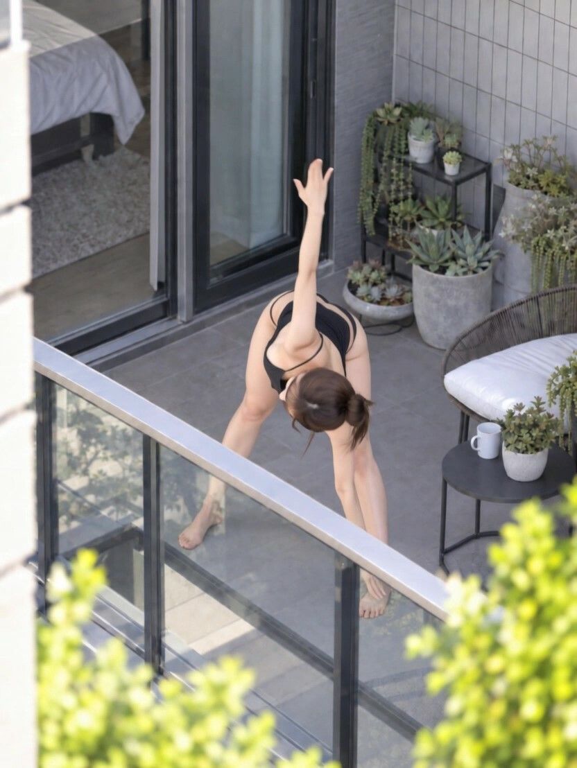 朝から無防備すぎる！？  向かいのお姉さんのベランダ体操 サンプル4ページ目