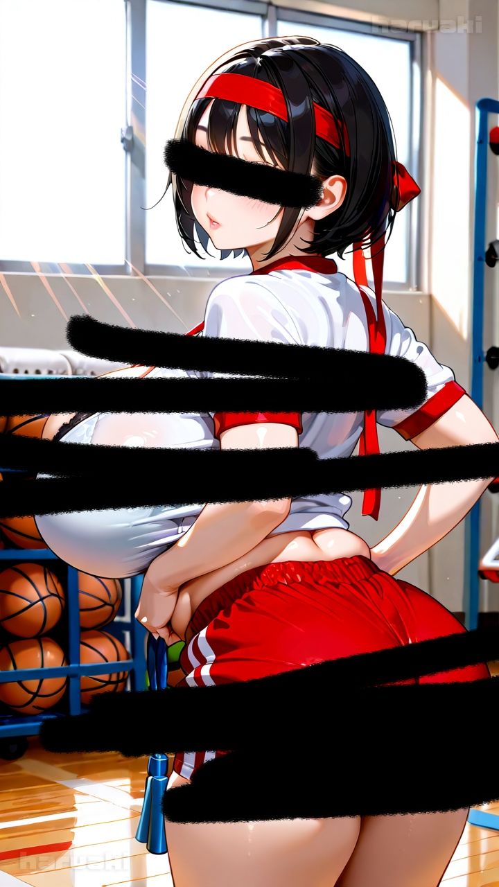 【AIアニメ巨乳美女写真集】Vol.19爆乳ブルマ女子まなみんのひみつの性部活動 サンプル1ページ目