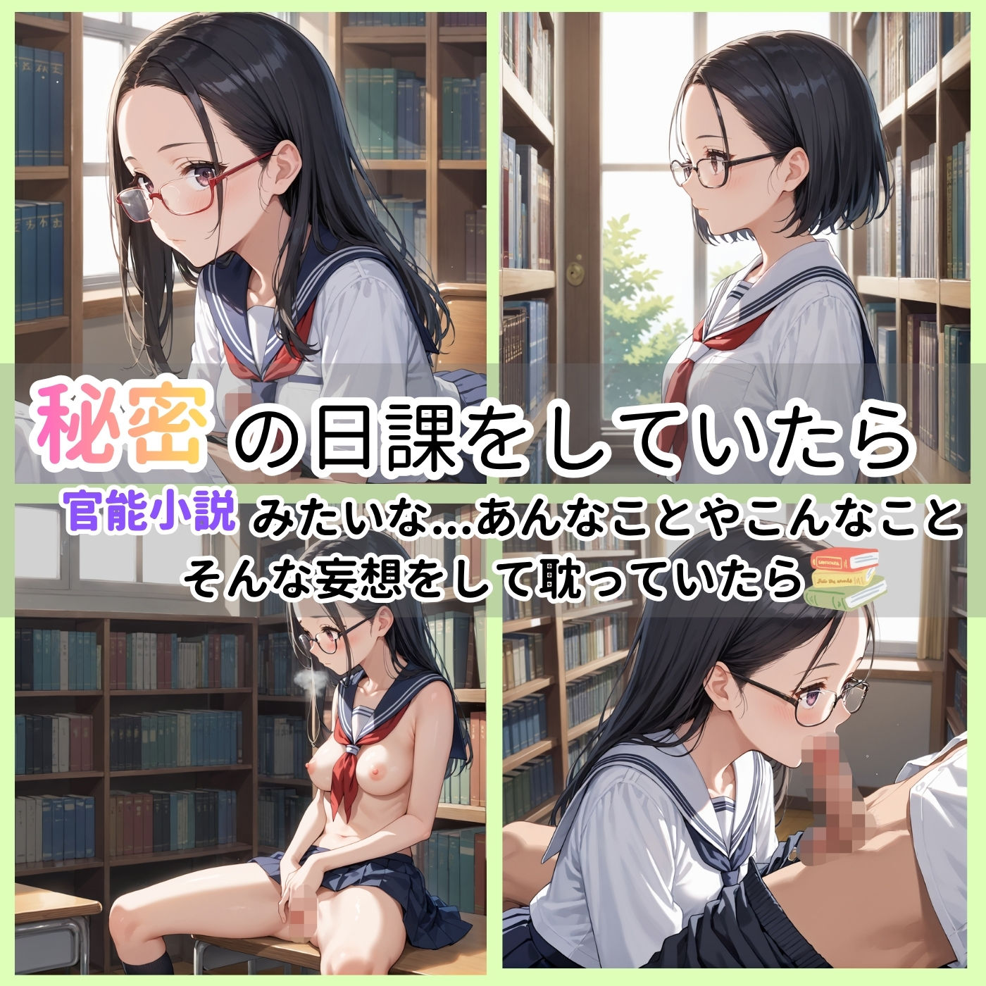 学園性活！図書委員と官能的な秘め事10【メガネ美少女の厳選CG500枚収録】 サンプル1ページ目