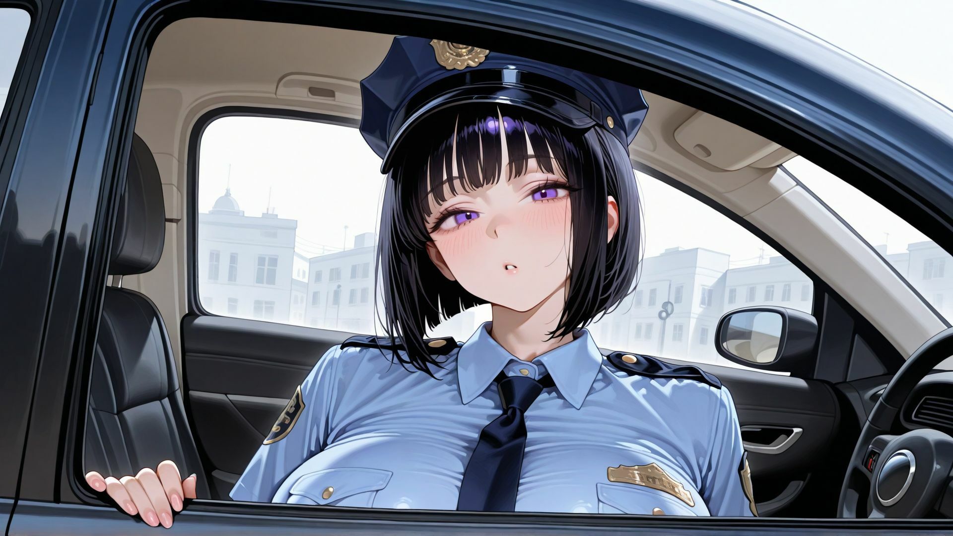【4K】巨乳女警官の部下と濃厚中出しカーセックス サンプル1ページ目