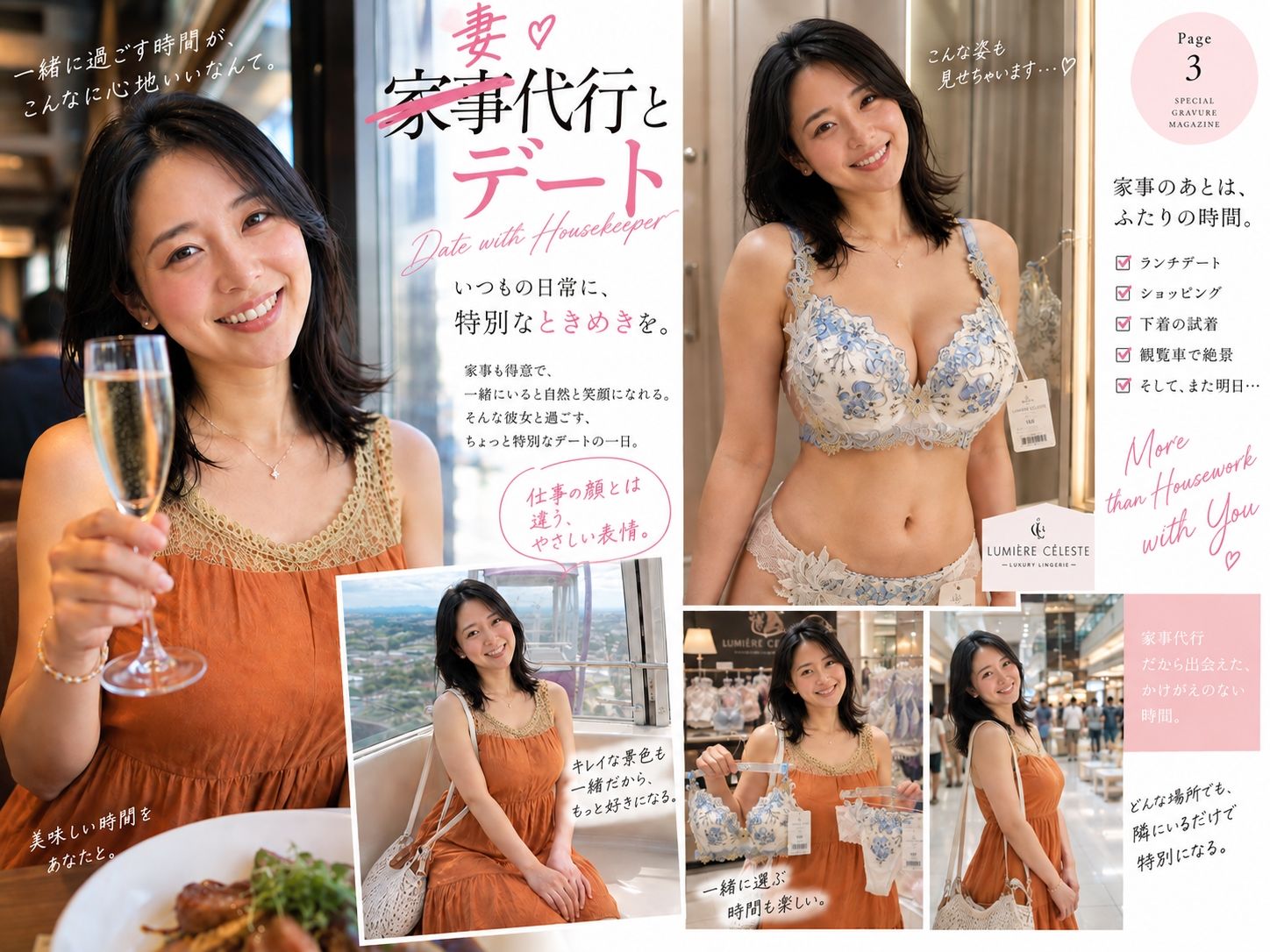 【AI生成】IMAGE VIDEO ＆ AI写真集 Vol.7 中村結衣 わかば家政婦紹介所/家事代行（29） 「エッチなお願いも笑顔でOKしてくれる  妻代行のお姉さん」 サンプル4ページ目