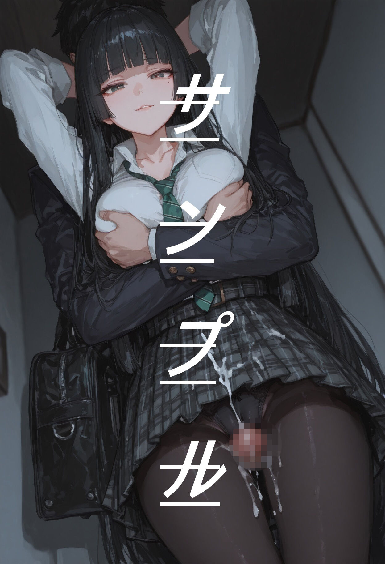 黒ストJKに素股してもらう画集 サンプル2ページ目