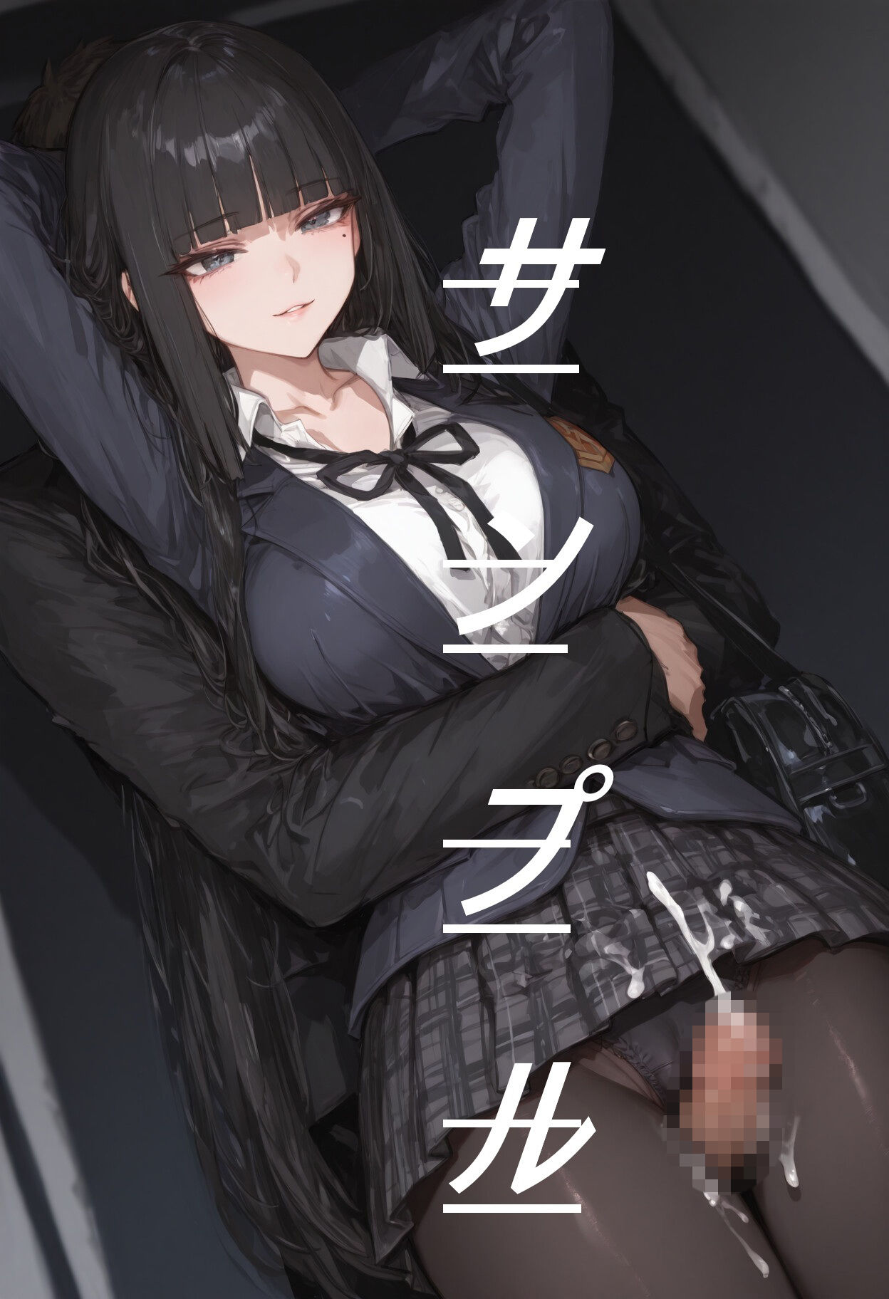 黒ストJKに素股してもらう画集 サンプル3ページ目