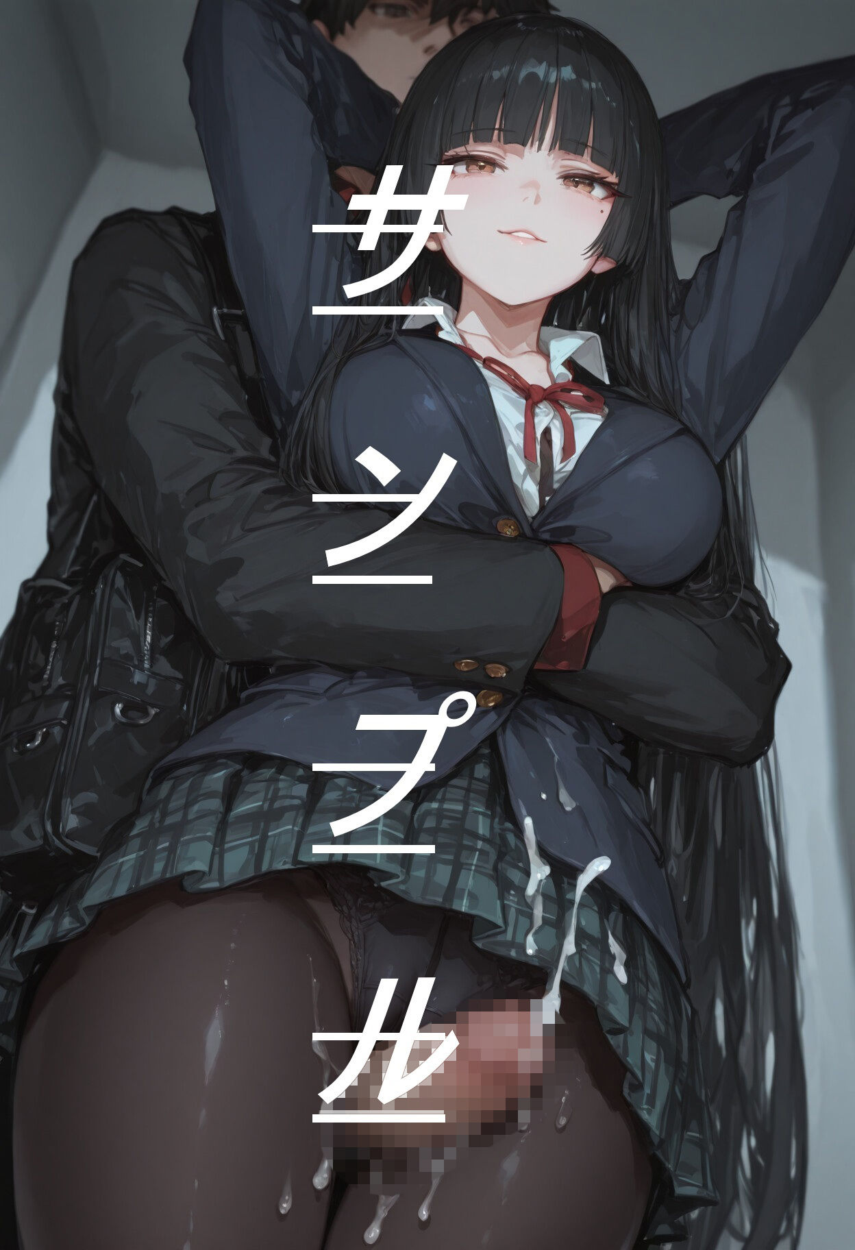黒ストJKに素股してもらう画集 サンプル6ページ目