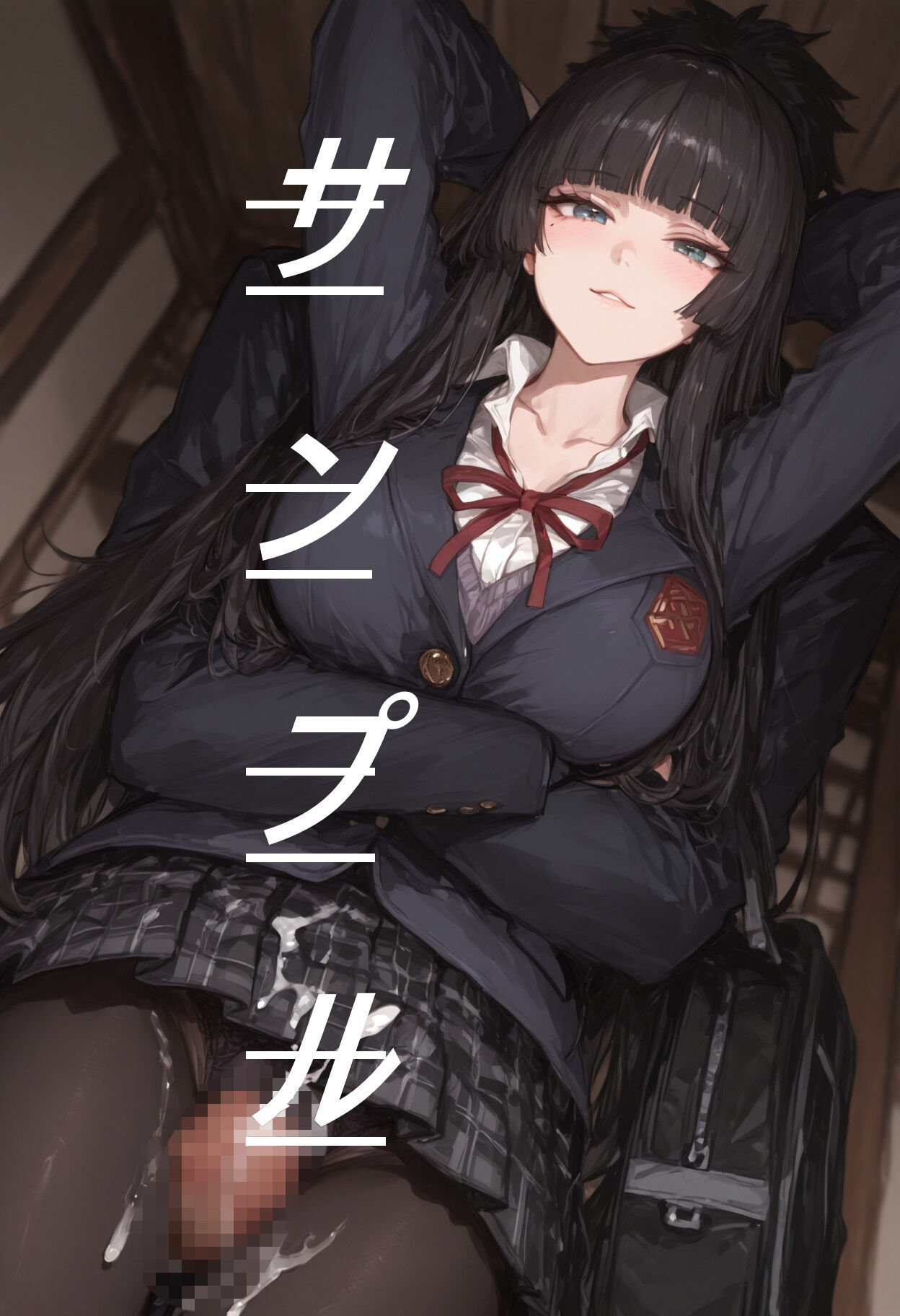 黒ストJKに素股してもらう画集 サンプル7ページ目