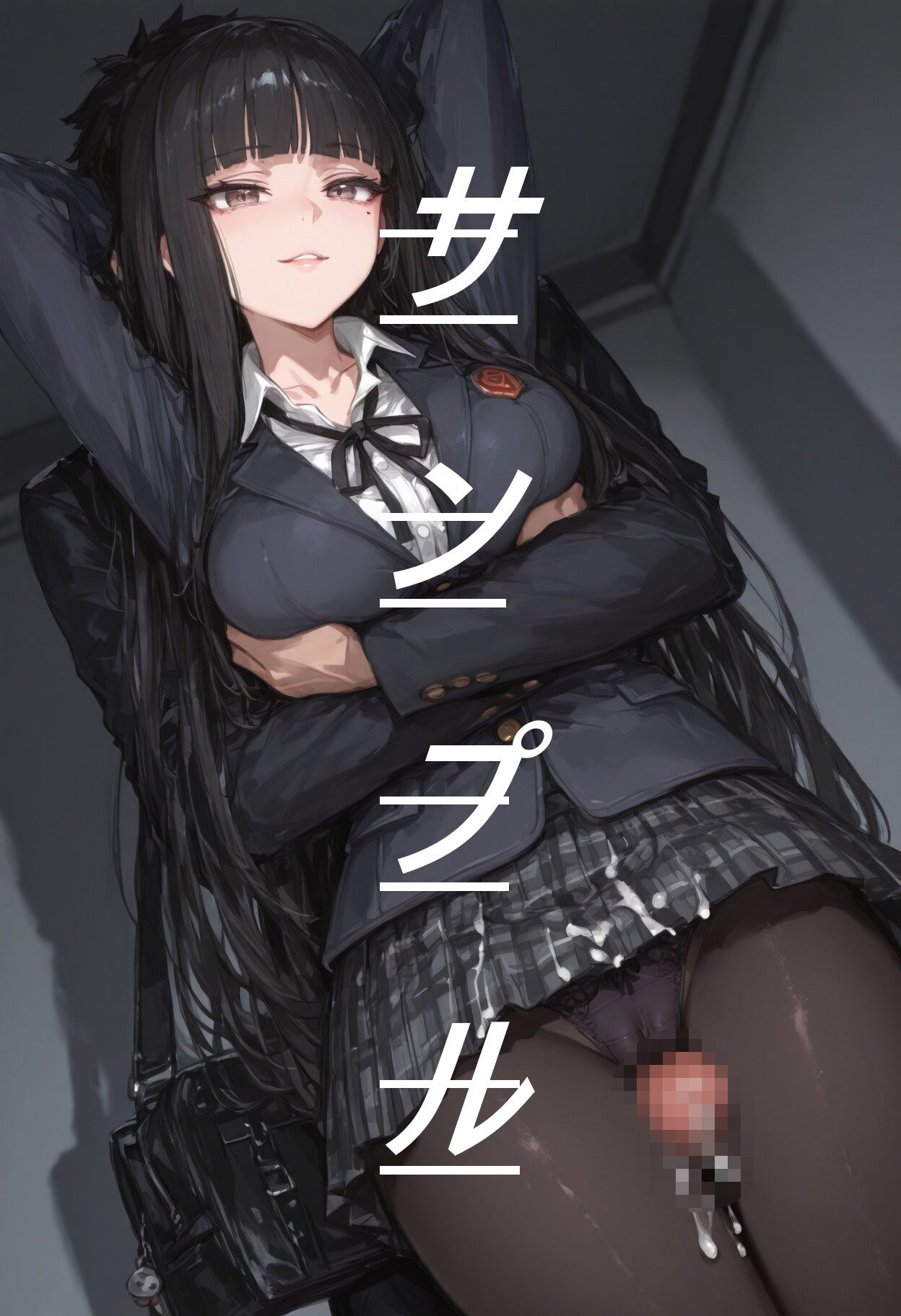 黒ストJKに素股してもらう画集 サンプル9ページ目