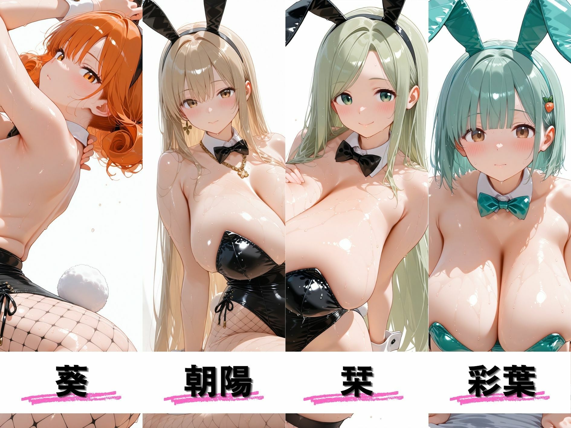 爆乳義妹バニーガール4人 暗闇ネオンバニークラブ独占の夜 サンプル2ページ目