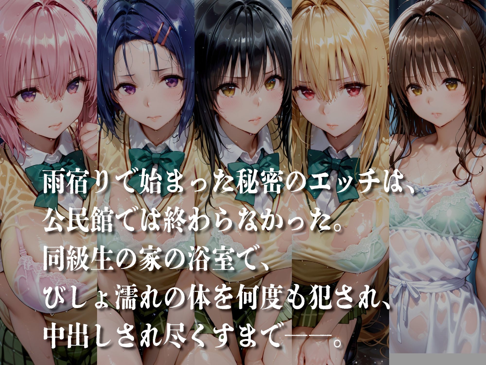 雨宿りしたら濡れた制服のまま同級生にその場で即ハメ【豪華CG500枚収録】 サンプル1ページ目