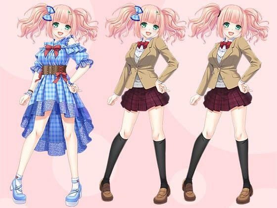 【立ち絵素材R18】ツインテピンクの活発美少女アイドル フルセットPSDパック サンプル6ページ目