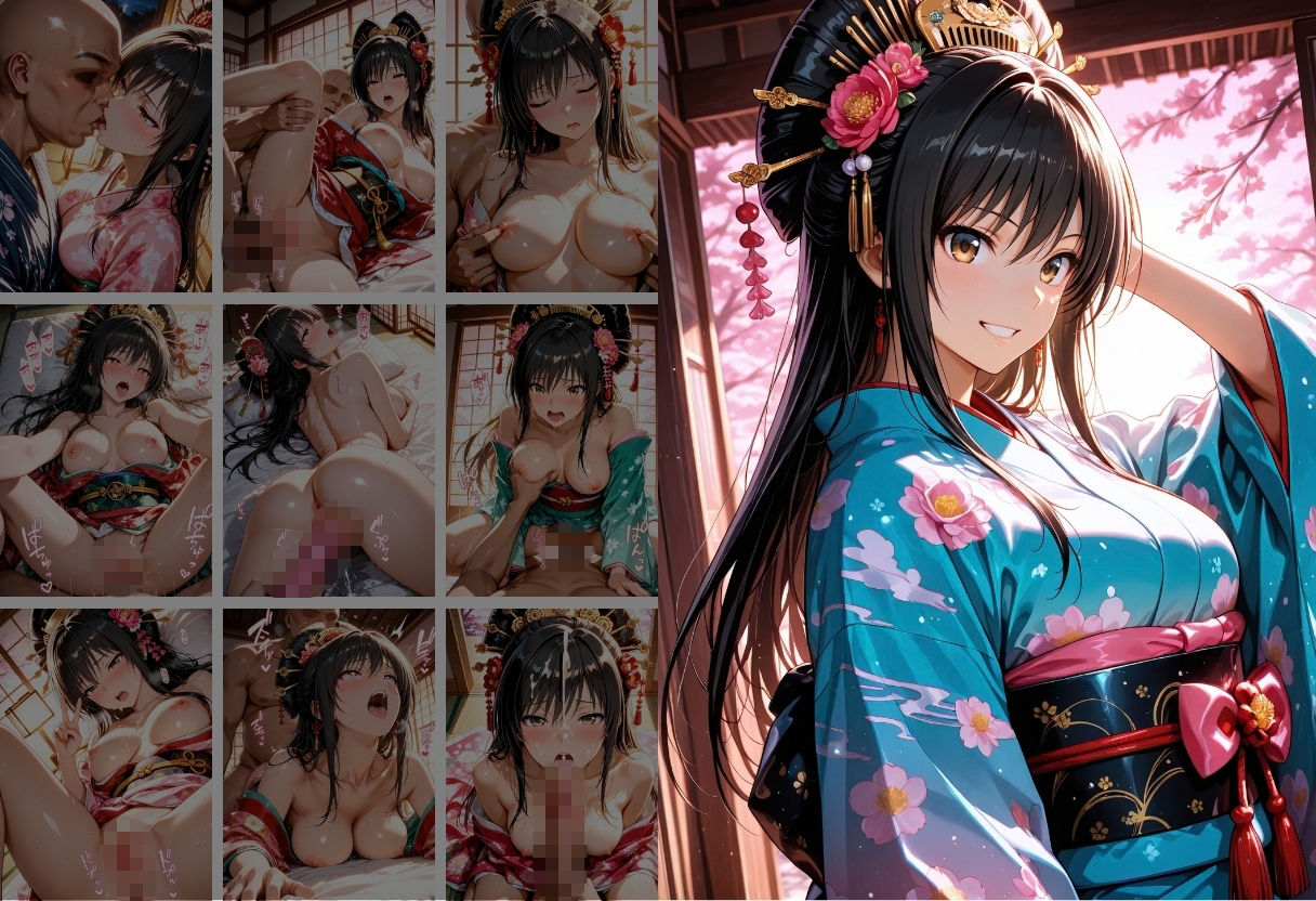 【遊郭・花魁】絢爛な着物がはだけ、あなただけに乱れる夜〜To L◯VEる◯ver.〜 サンプル5ページ目