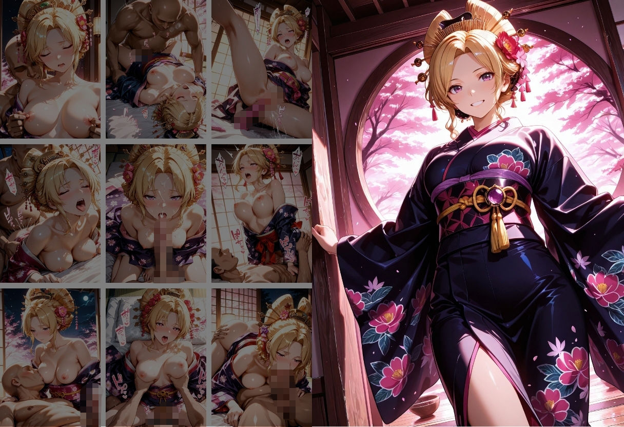 【遊郭・花魁】絢爛な着物がはだけ、あなただけに乱れる夜〜To L◯VEる◯ver.〜 サンプル9ページ目
