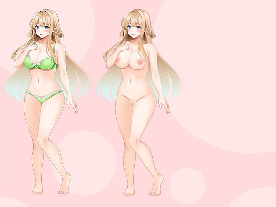 【立ち絵素材R18】優雅な金髪エルフ少女 フルセットPSDパック サンプル2ページ目