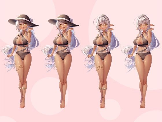 【立ち絵素材R18】ダークエルフの踊り子 フルセットPSDパック サンプル3ページ目