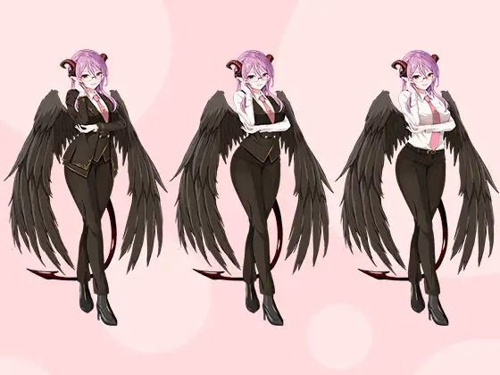 【立ち絵素材R18】冷静沈着悪魔の秘書 フルセットPSDパック サンプル1ページ目