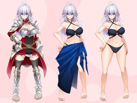 【立ち絵素材R18】誇り高き銀髪の女騎士 フルセットPSDパック サンプル1ページ目