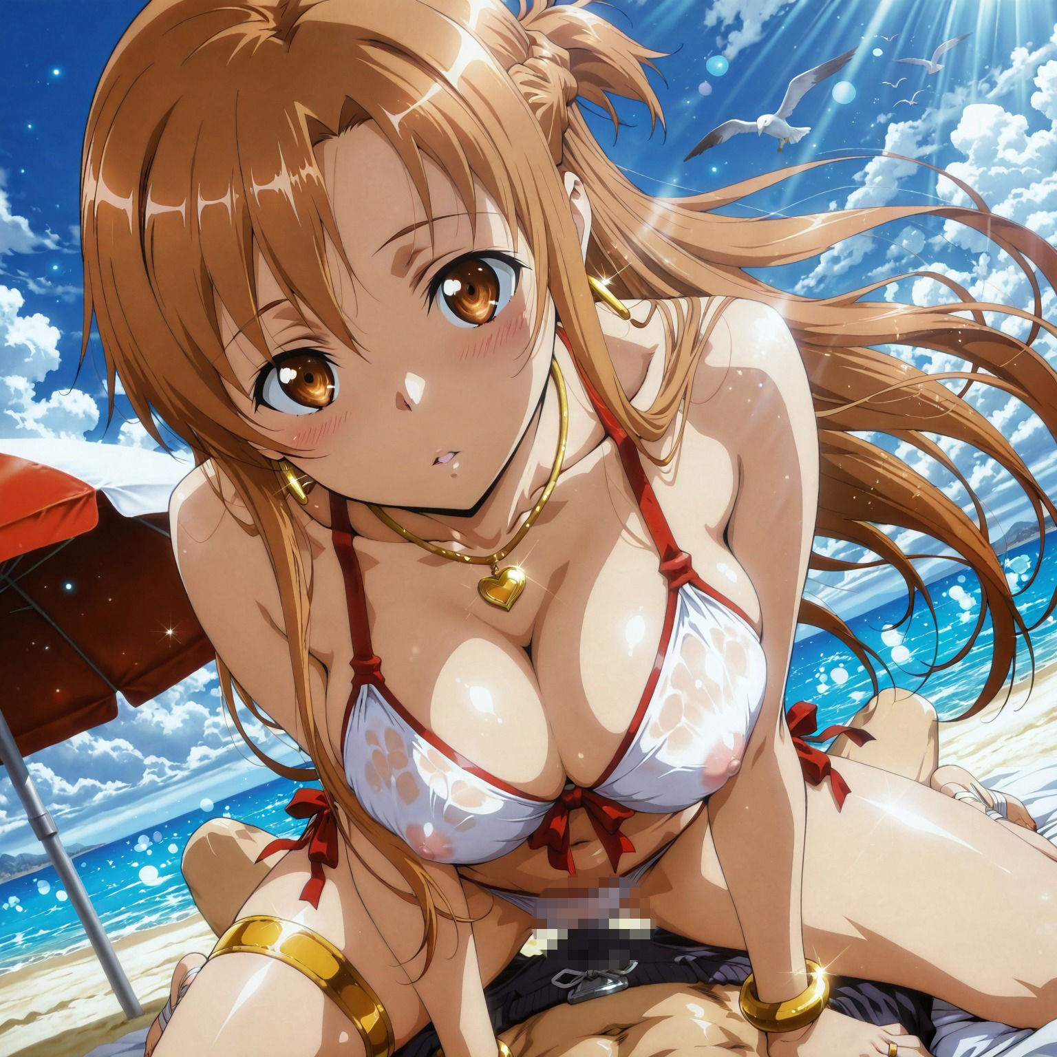 結〇明日奈と海で、ラブラブデート編 サンプル2ページ目