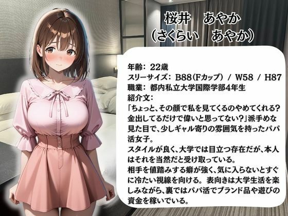生意気パパ活女子を緊縛調教何度イっても終わらない無限中出し地獄  国際学部4年  桜井あやか サンプル1ページ目