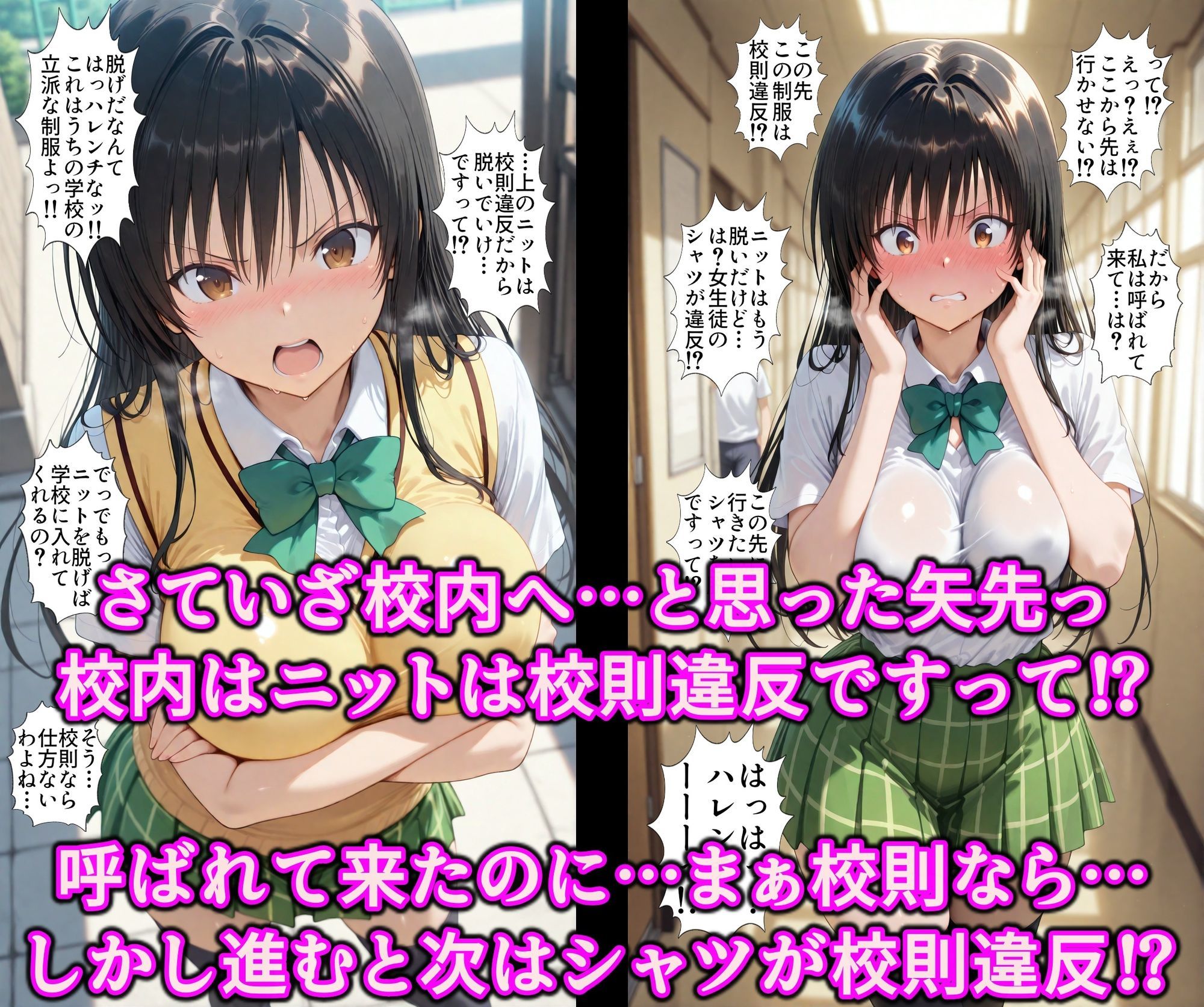 いいなり女学院で学ぶドスケベ風紀！！ハレンチ校則で服従エロ堕ち風紀委員♪友達と一緒に種付け志望の淫乱まんこ サンプル3ページ目