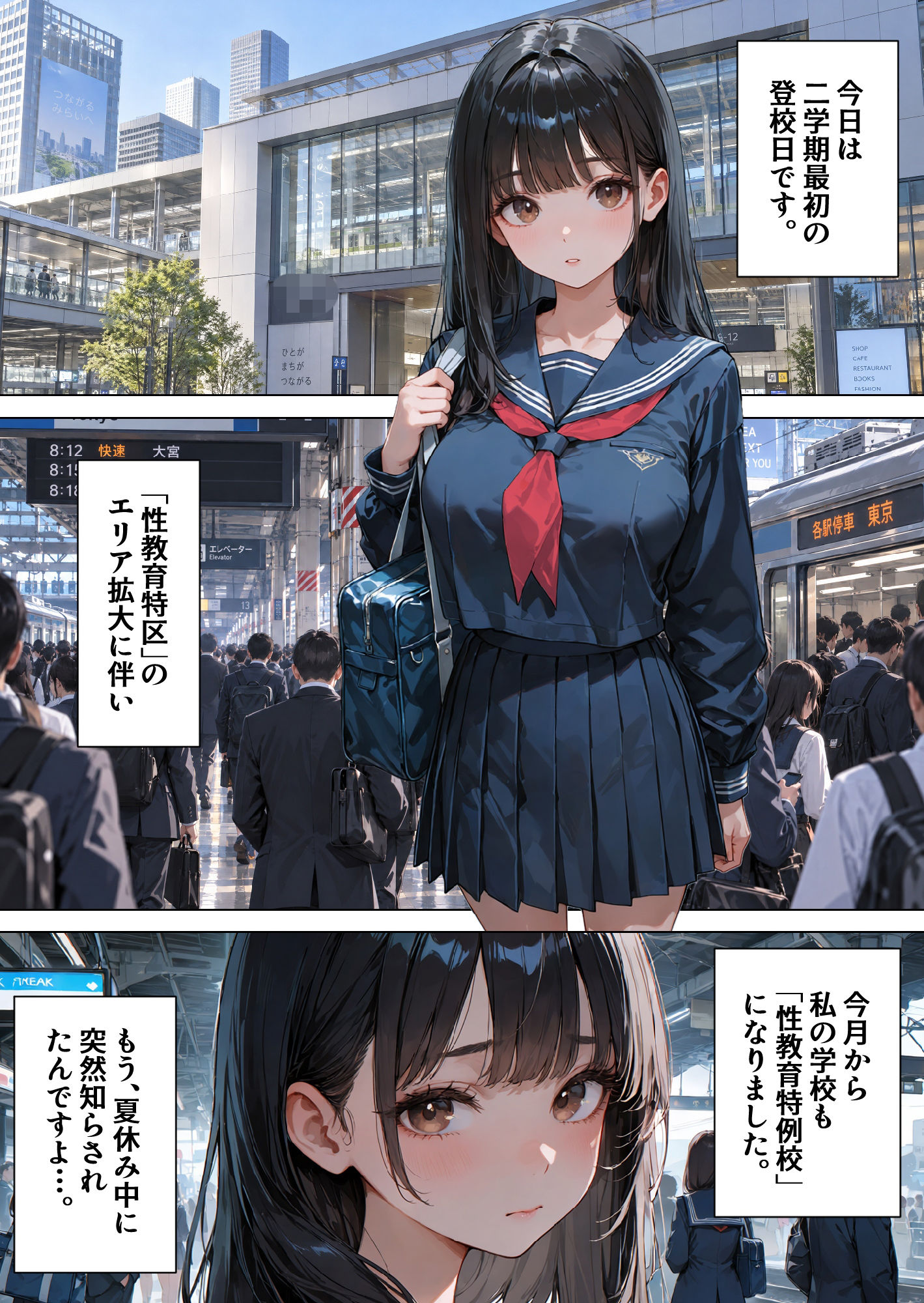 性教育学園X やりまくり！痴●専用車両編3 vol.64【セリフ入有】 サンプル1ページ目