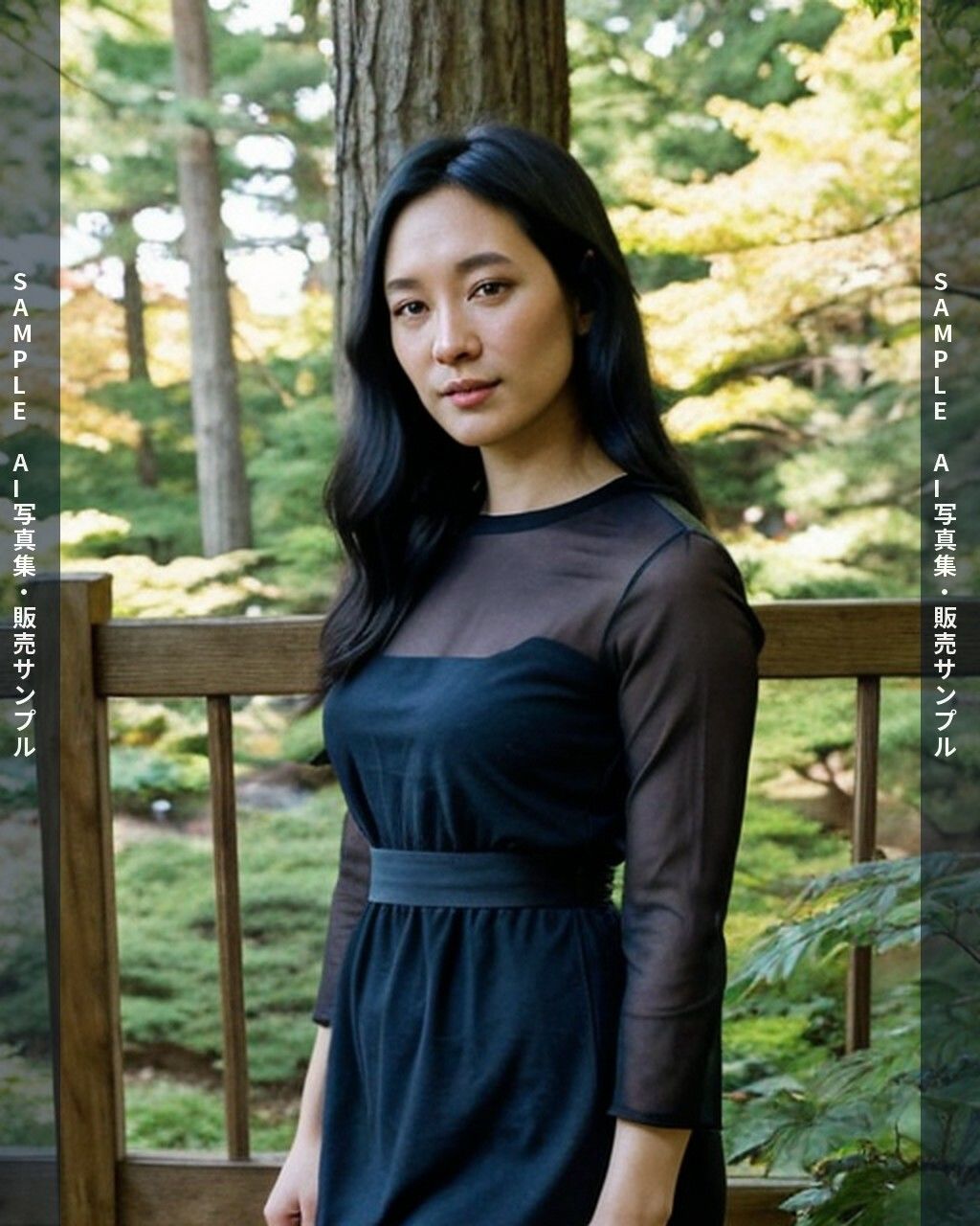 AI写真集 黒髪ロングヘアーの彼女 全150枚 温泉・浴衣・露天風呂編 サンプル2ページ目