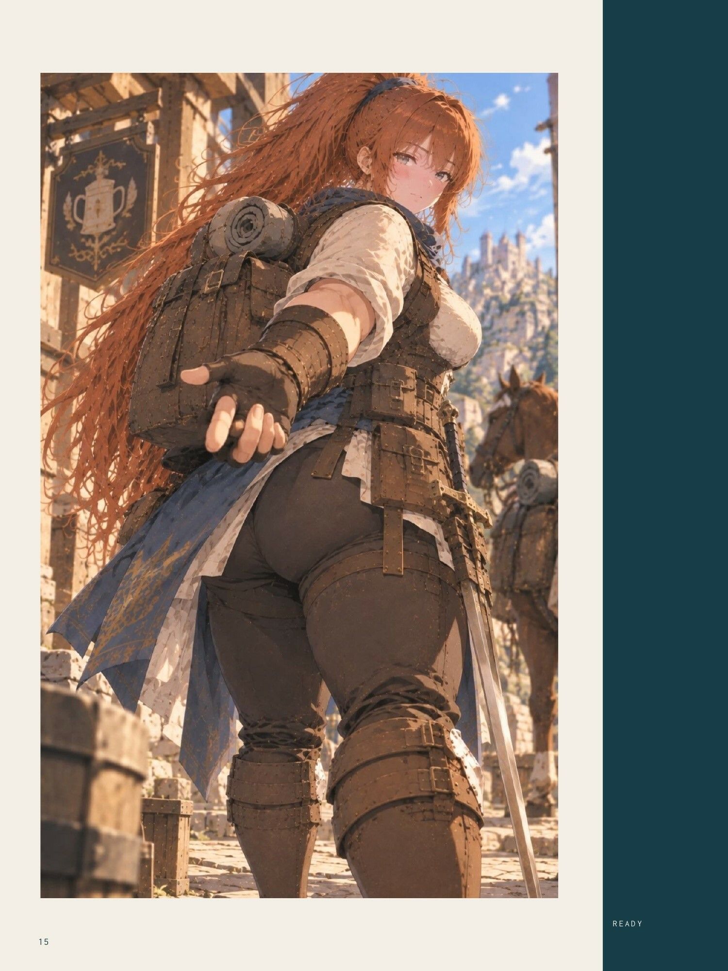 女騎士キャラクターグラビア誌 ― 君と、少し遠くまで。 サンプル1ページ目