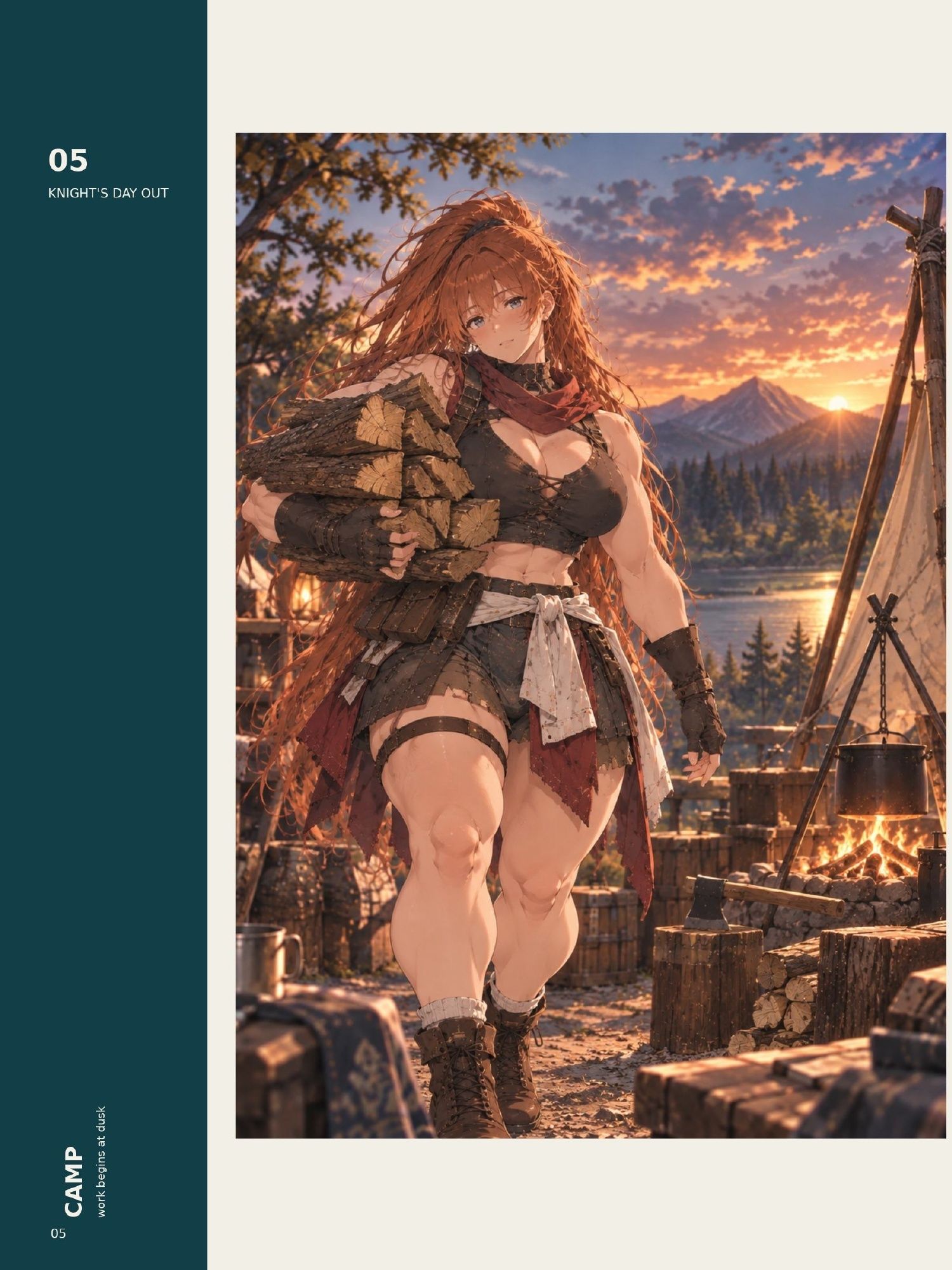 女騎士キャラクターグラビア誌 ― 君と、少し遠くまで。 サンプル4ページ目