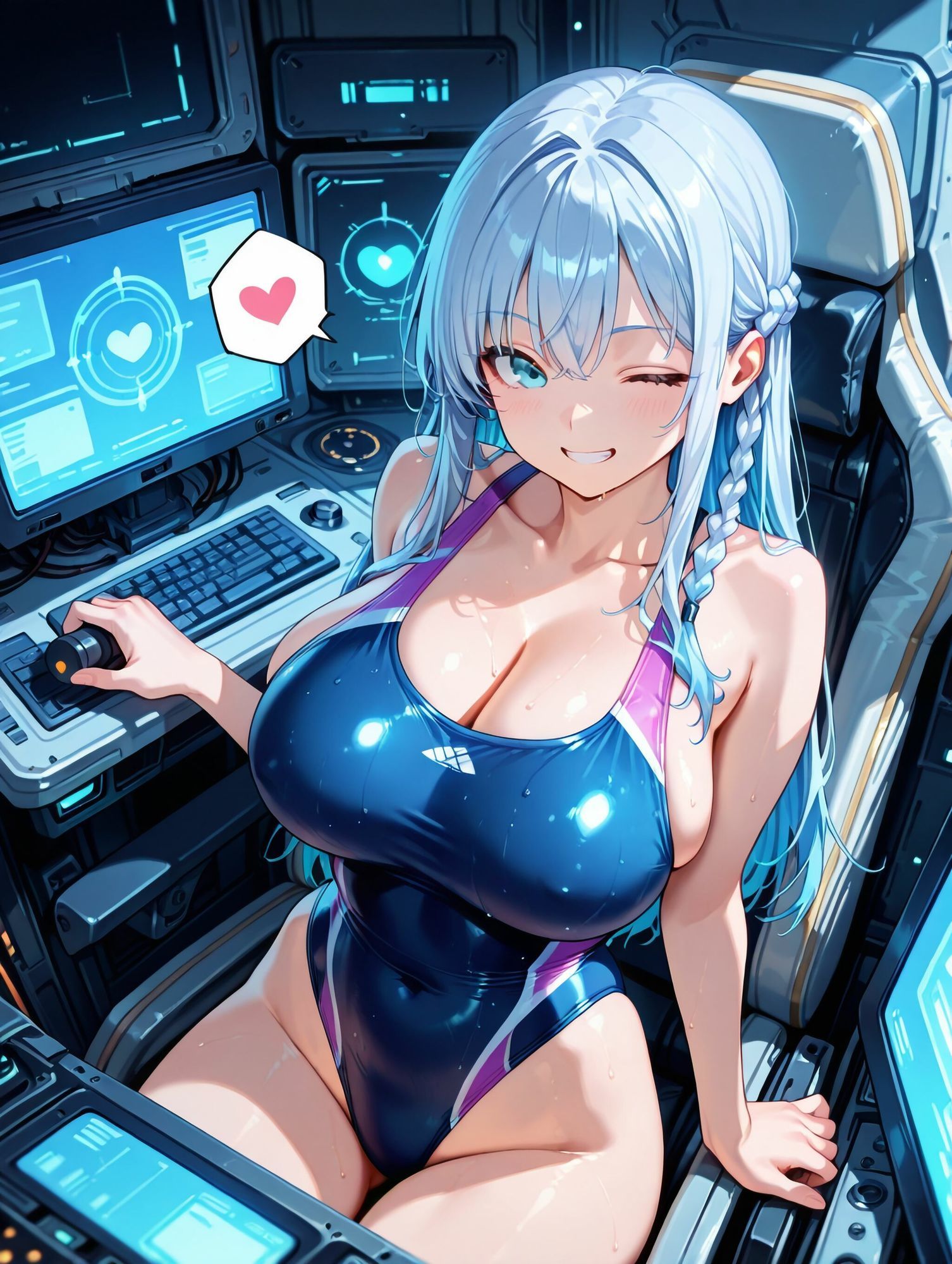 パイロット少女VS触手【競泳水着編】 サンプル2ページ目