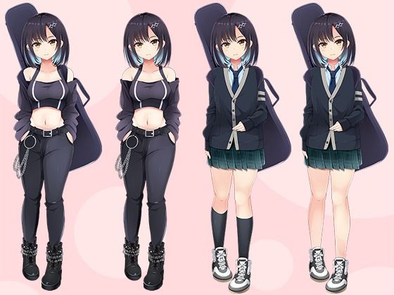 【立ち絵素材R18】 謎めいたマスクバンド少女 フルセットPSDパック サンプル1ページ目