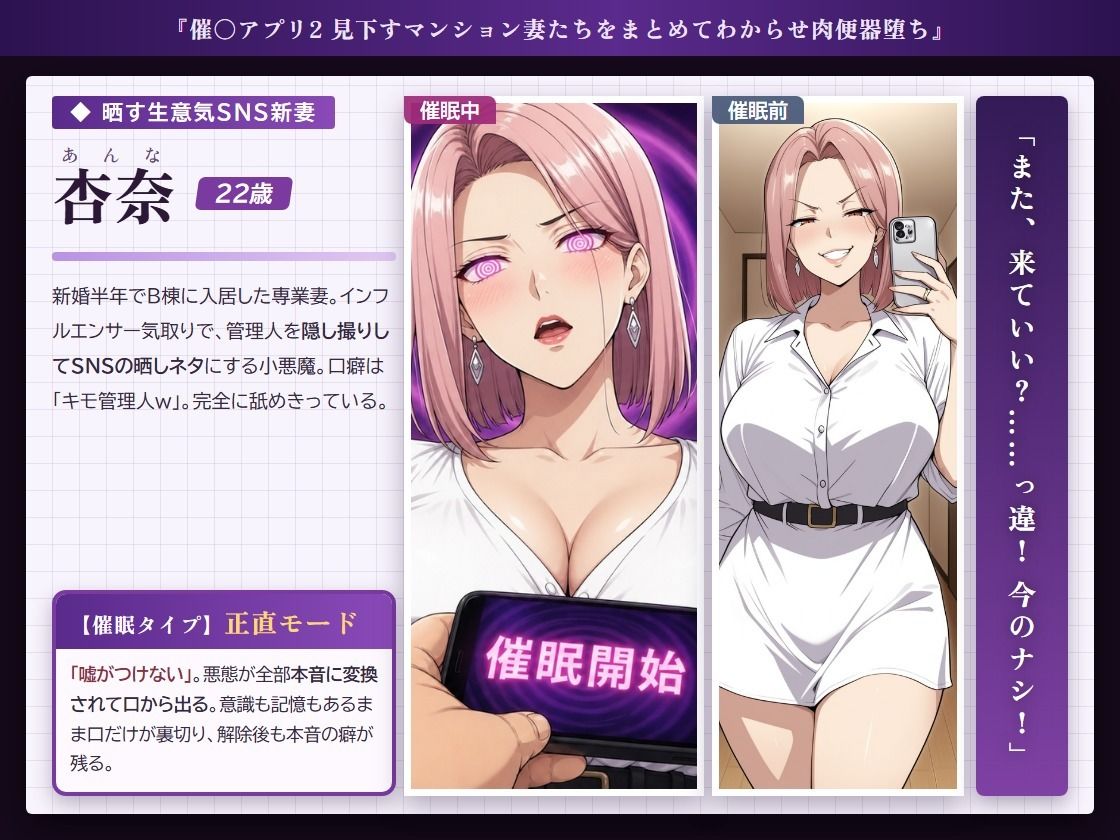 催○アプリ2 見下すマンション妻たちをまとめてわからせ肉便器堕ち サンプル2ページ目
