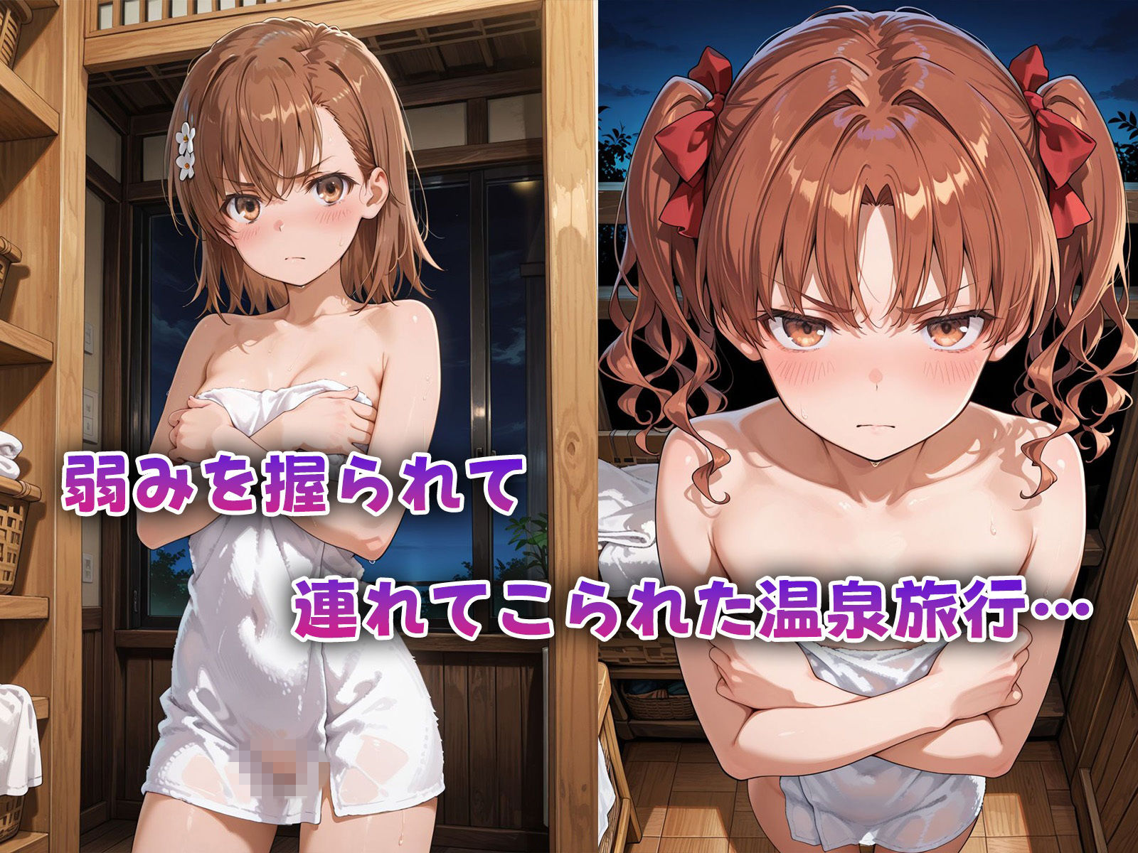 弱みを握られて温泉旅行に…快楽に溺れてしまい、ちんぽに依存しました【美琴＆黒子編】 サンプル1ページ目