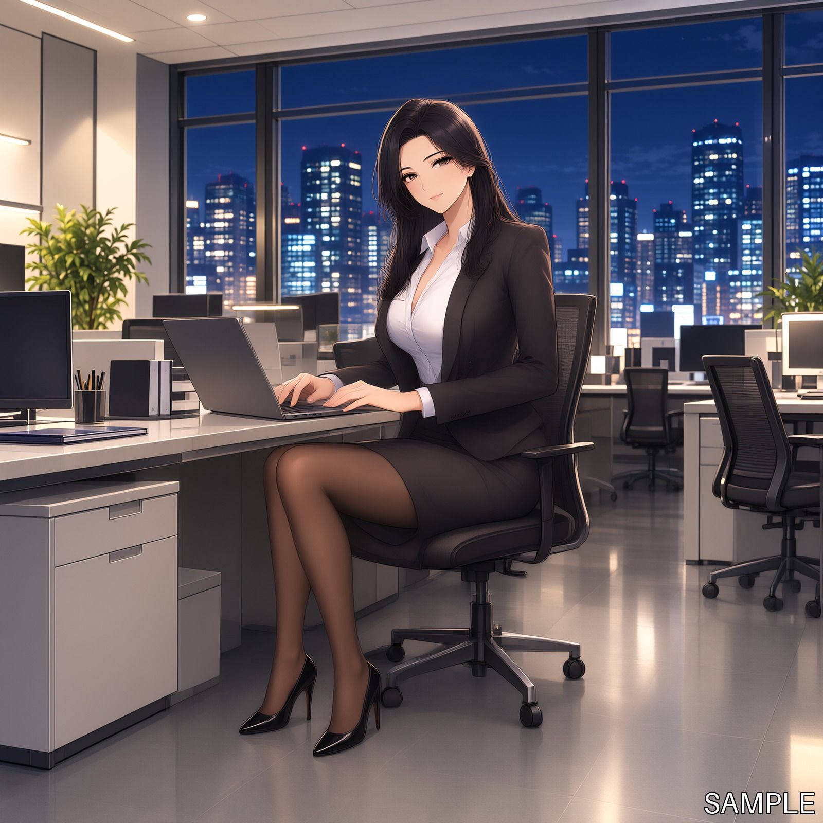深夜残業の女性上司 ― イラストCG集 ― サンプル6ページ目
