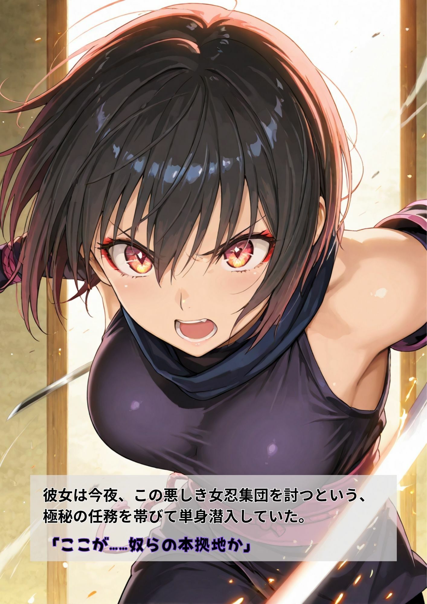 淫月のくノ一 朧華  -月下の敗北と紅の凌●- サンプル2ページ目