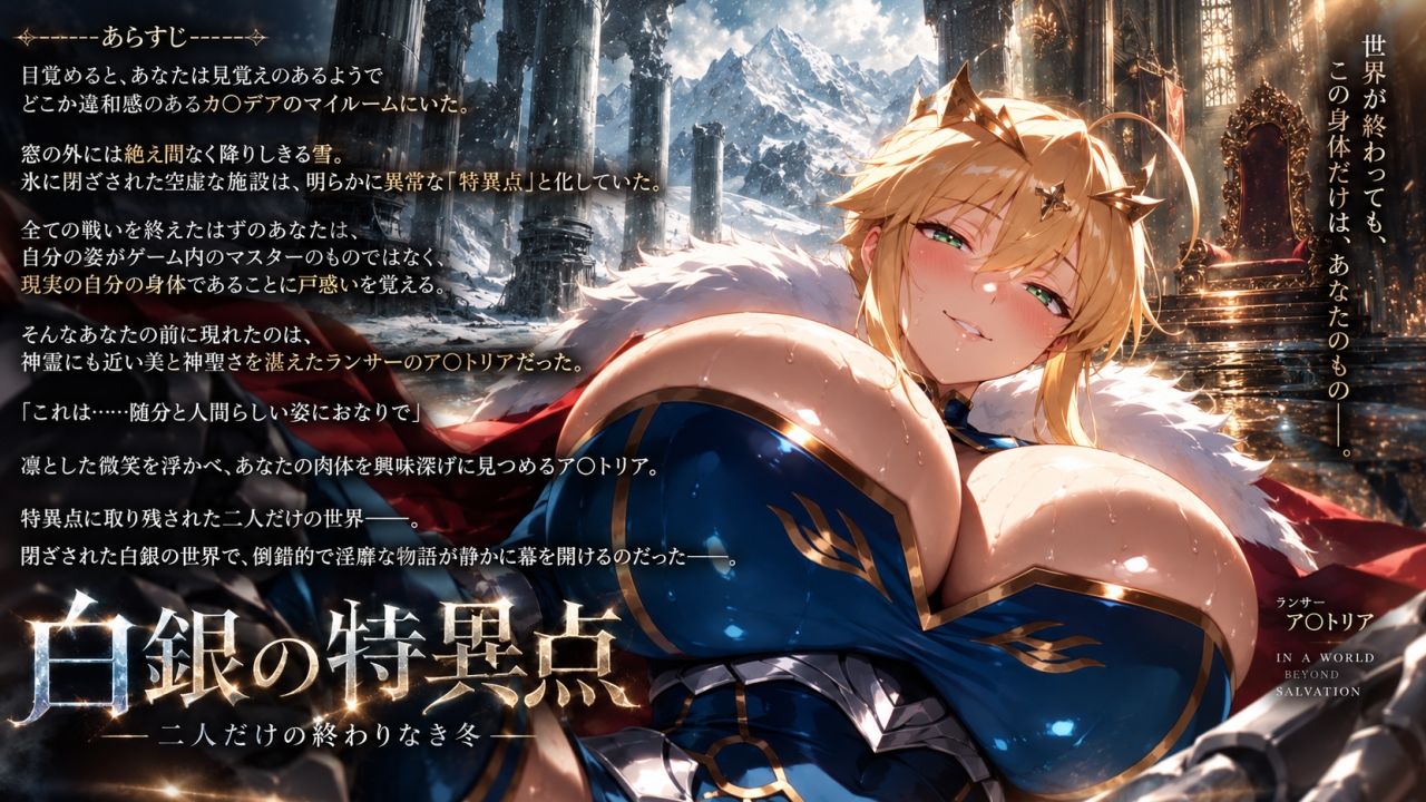 幻想秘匿特異点〜雪に閉ざされたカ〇デアで美神ア〇トリアと溺れる倒錯依存の果て〜（音声動画版） サンプル1ページ目