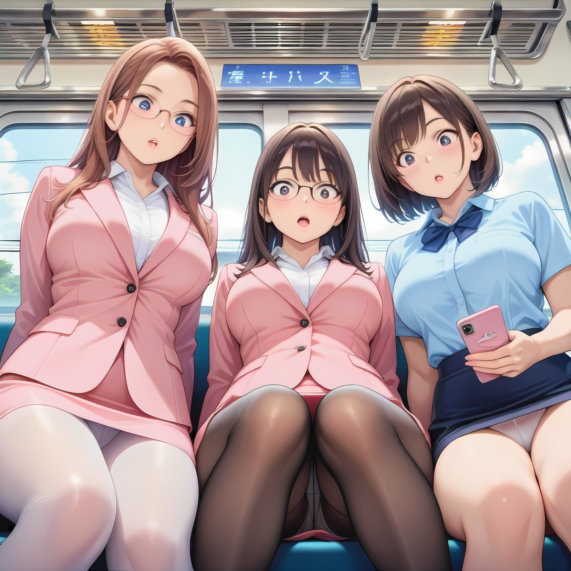 AIイラスト OL（オフィスレディ）フェティシズム『電車』Part2 サンプル7ページ目