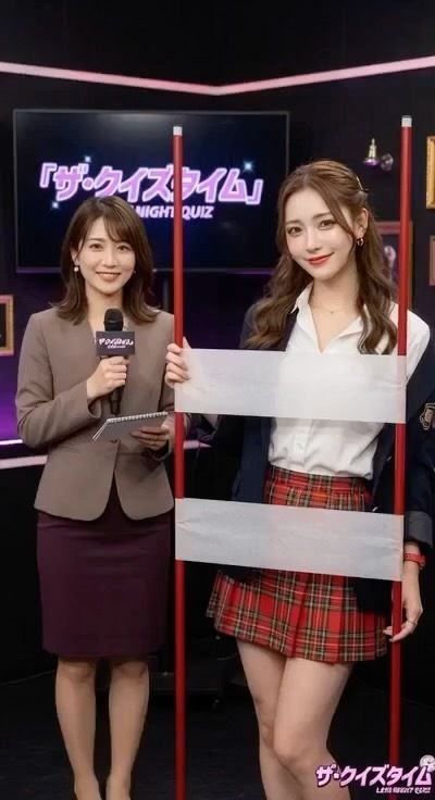 【クイズタイム●●●再現！】胸と股間を守るのは透ける紙だけ！美女たちのギリギリ学力クイズ サンプル2ページ目