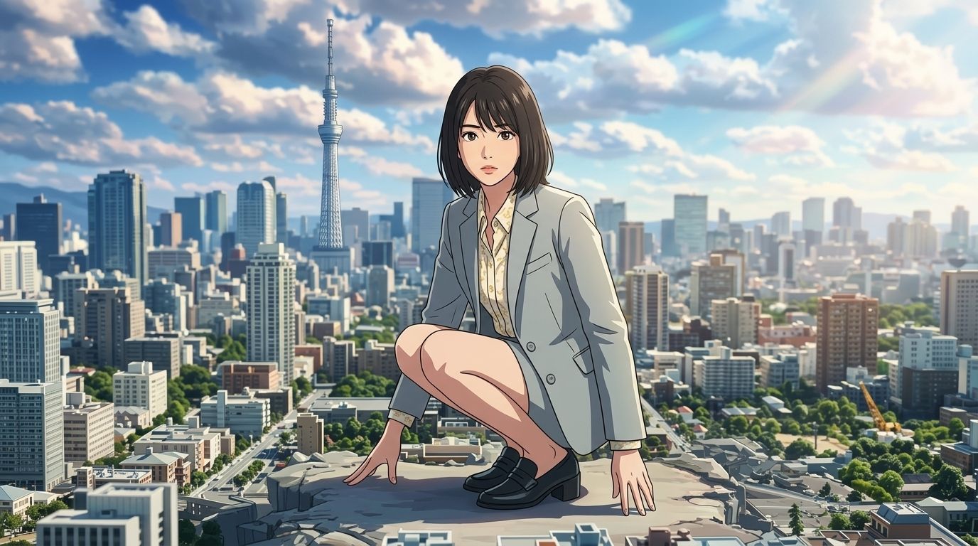 【AIイラスト集】都市潜伏！巨大OLスーツ特撮ヒロイン - 厳選CGコレクション（17枚/2K高画質）【特典アニメーション動画追加！】 サンプル2ページ目