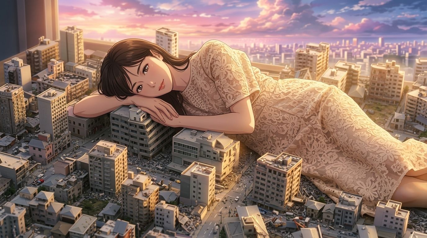 【AIイラスト集】都市潜伏！巨大OLスーツ特撮ヒロイン - 厳選CGコレクション（17枚/2K高画質）【特典アニメーション動画追加！】 サンプル5ページ目