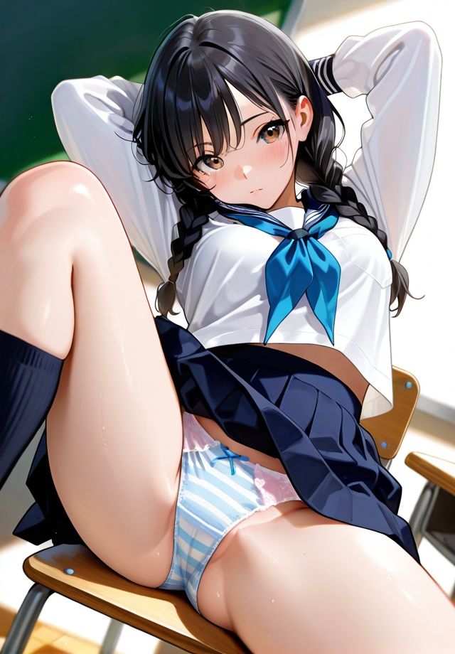 クラスの女子は椅子の座り方が横着過ぎる2 サンプル1ページ目