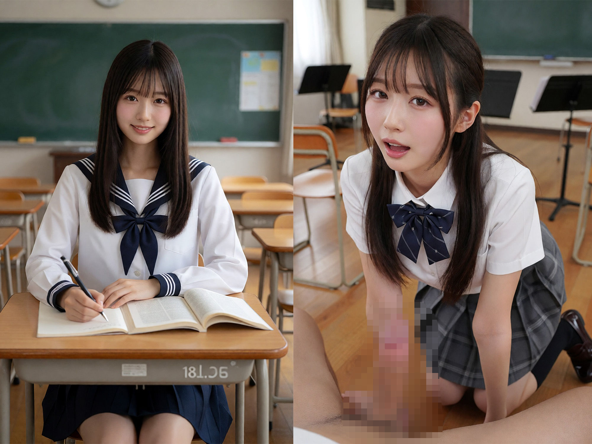 演奏中に生挿入 授業は真面目な吹奏楽部JK 〜合奏の合間に顧問が挿入して中出し〜 サンプル2ページ目