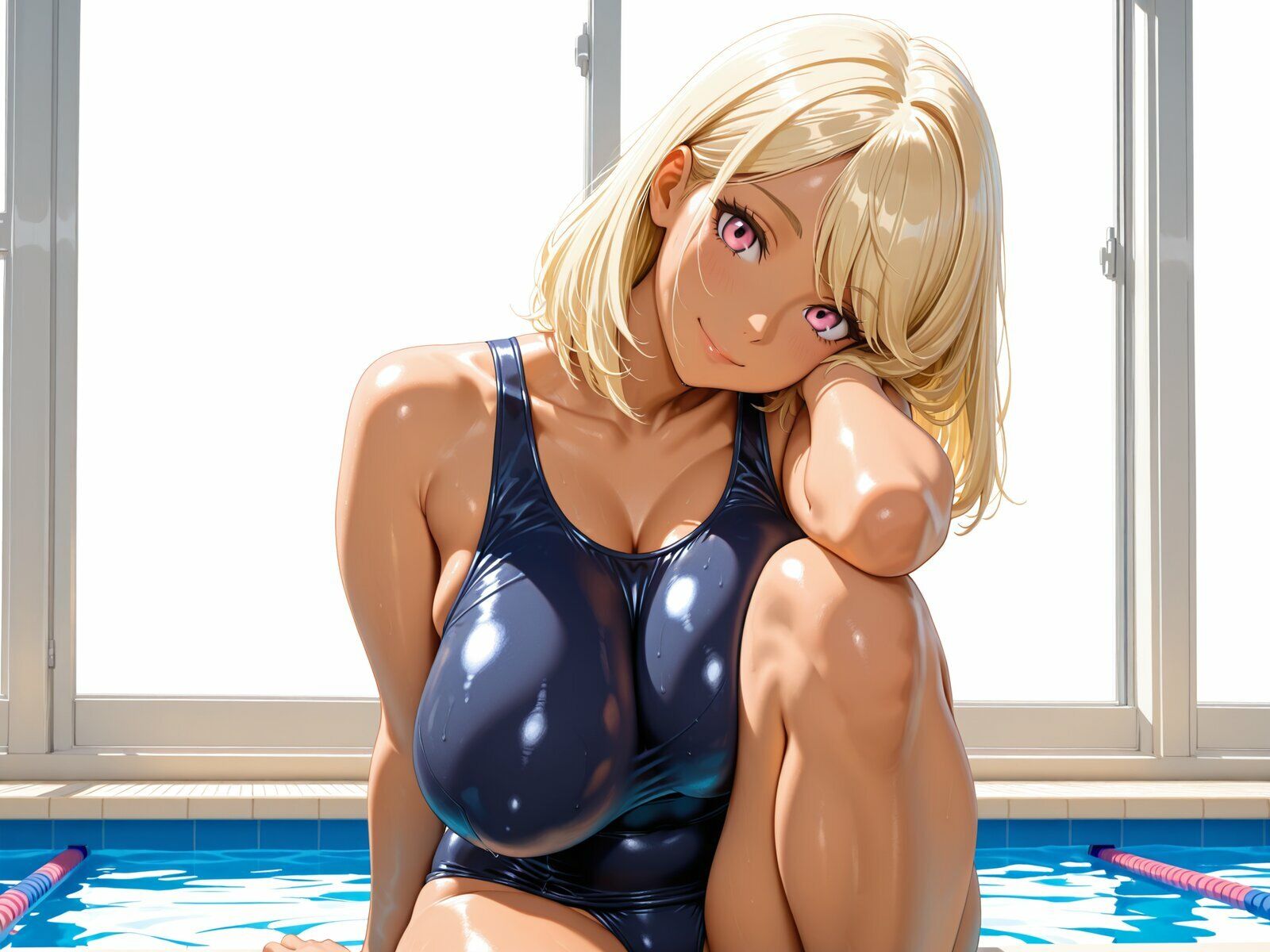 【4K高画質/120fps】 揺れるおっぱい！水泳部の爆乳ギャルJKに誘惑されてエッチな居残り練習 サンプル6ページ目
