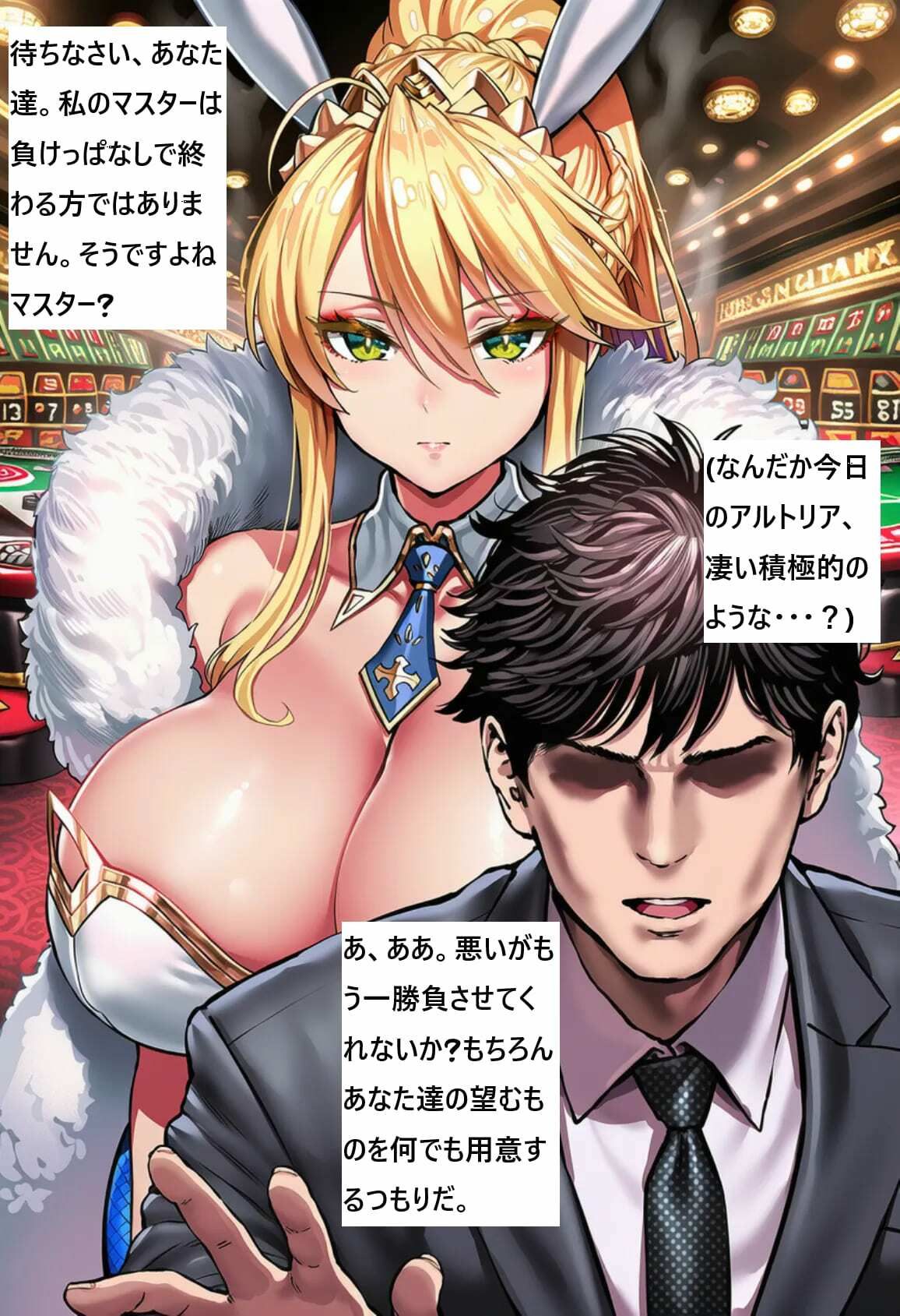並行世界の黒人と化したマスターにセックスバトルに負けてアルトリアを寝取られるが最終的に「純愛」ENDになる話 サンプル3ページ目
