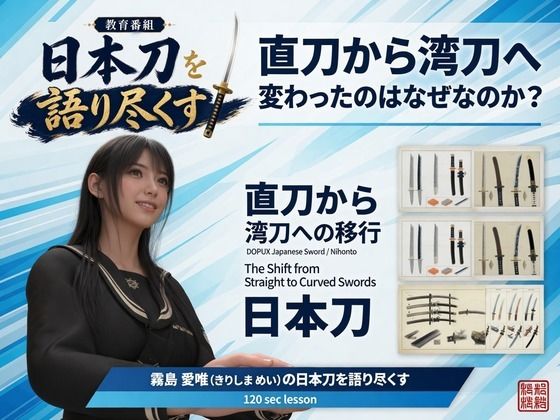パンチラガチャ★霧島 愛唯（きりしま めい）『日本刀を語り尽くす』第1章-まず「日本刀とは何か」を知る（012-直刀から湾刀へ変わったのはなぜなのか？）