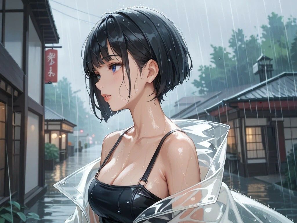 白エプロン家政婦と紅葉を楽しむ美女と屋上プレイと雨宿り古民家 サンプル9ページ目