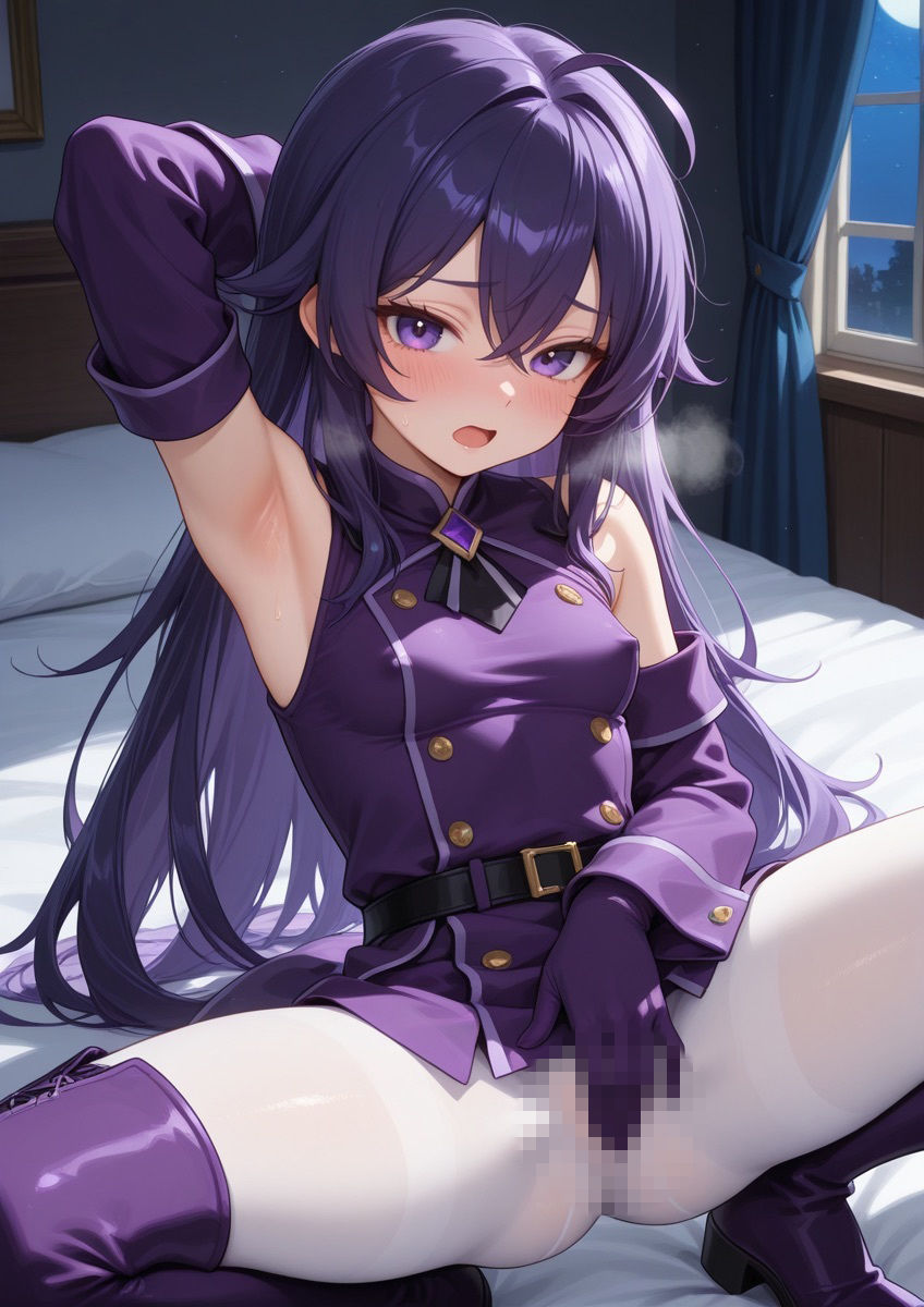 ミリタリー風の衣装の女の子がセクシーポーズで押し倒されてるやつ 1 サンプル4ページ目