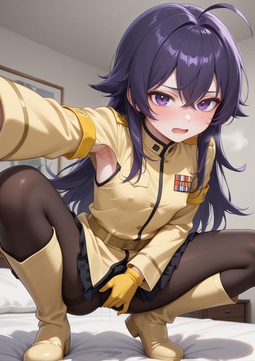 ミリタリー風の衣装の女の子がセクシーポーズで押し倒されてるやつ 1 サンプル10ページ目