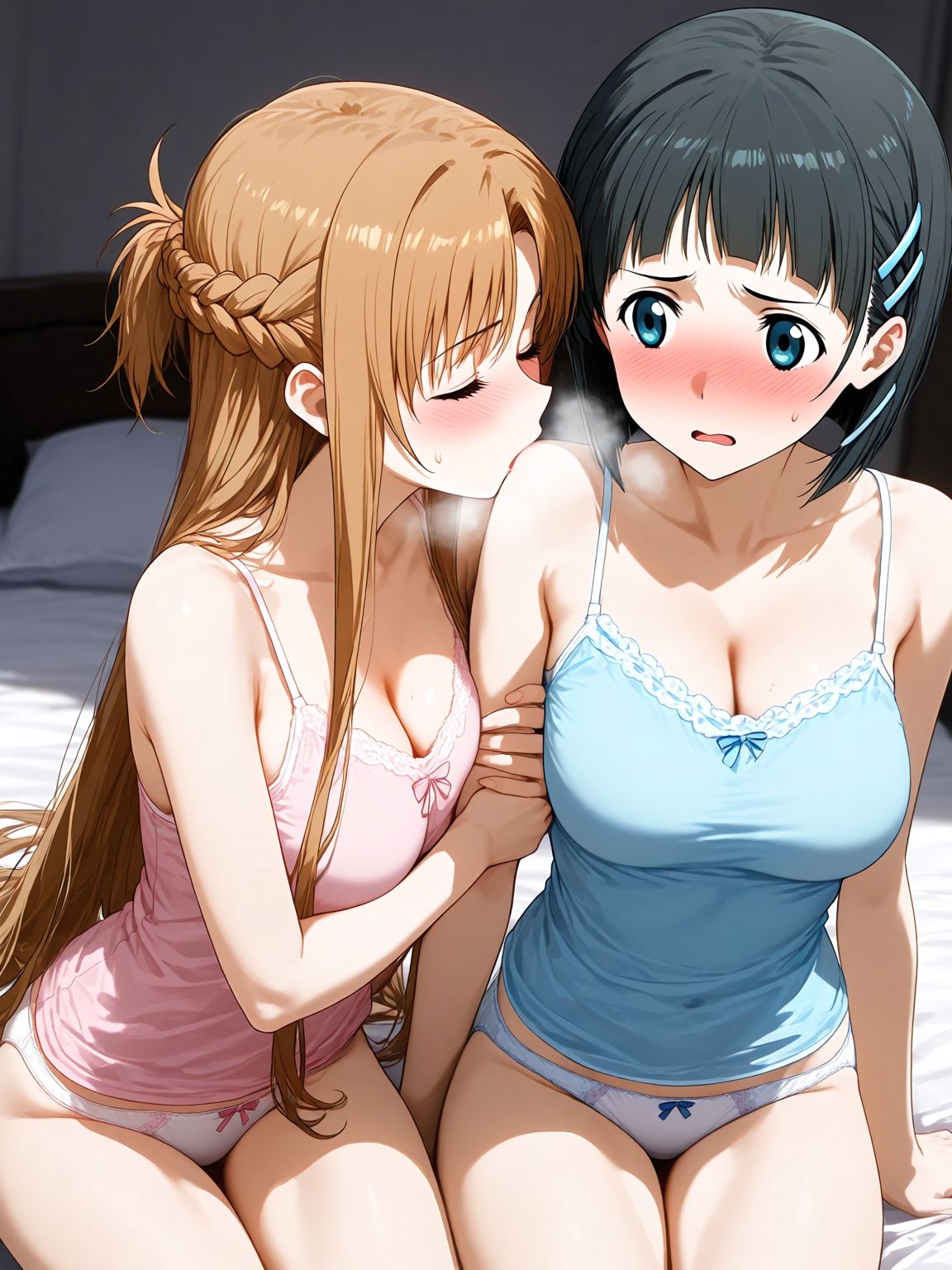 明日奈×直葉 サンプル2ページ目