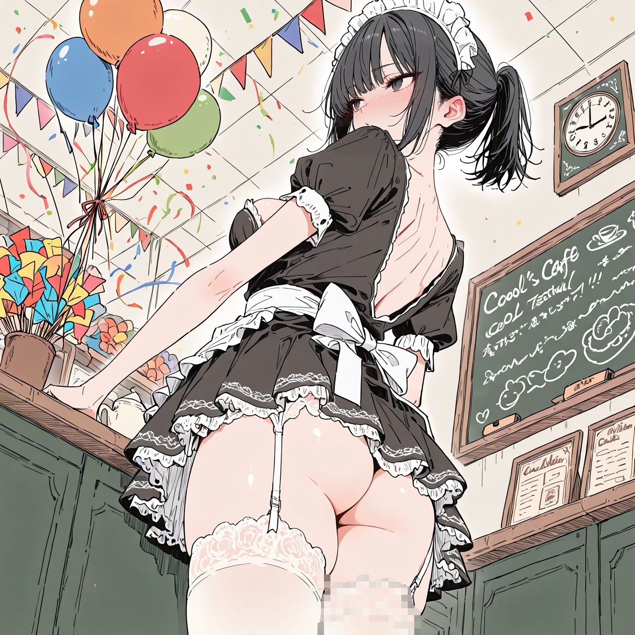 学園祭のノーパンメイド喫茶で即ハメ中出しした話.Vol.3 サンプル5ページ目